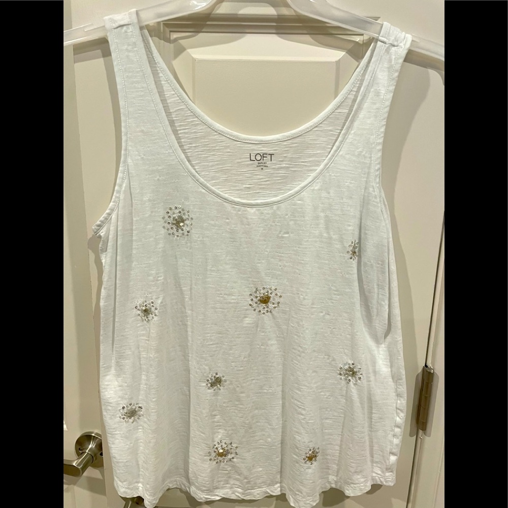 Loft Blouse White; Womens casual. Perfect summer wear